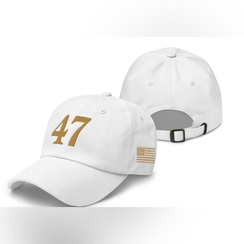 Charlie Kirk Trump Gold Embroidered Low Profile Adjustable Hat Republican